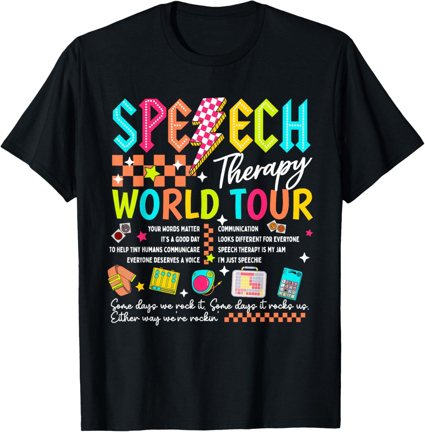 Speech Therapy World Retro Tour Speech Therapist Sped T-Shirt - T-Shirt | Black