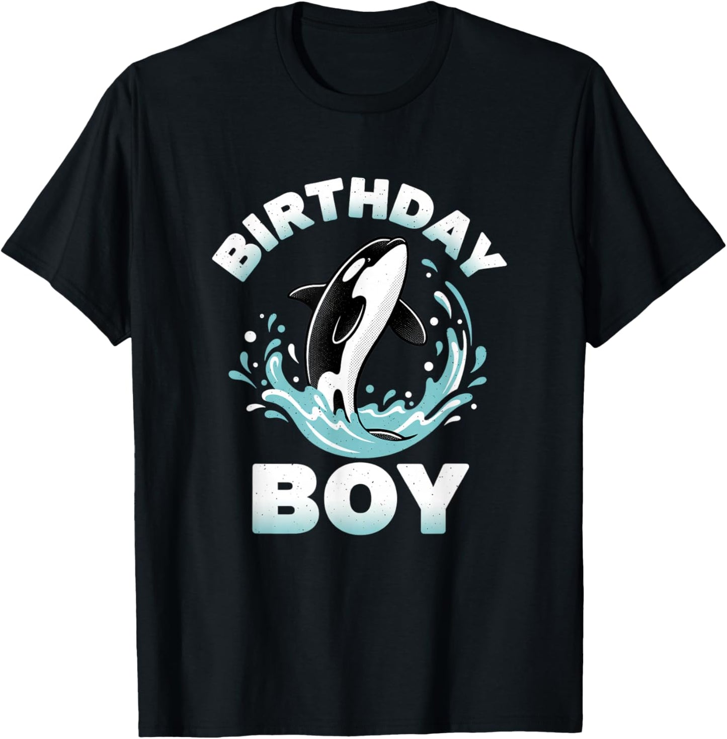 Whale Orca Whale Birthday Boy, Kids Ocean & Marine Life Fan T-Shirt - T-Shirt | Black