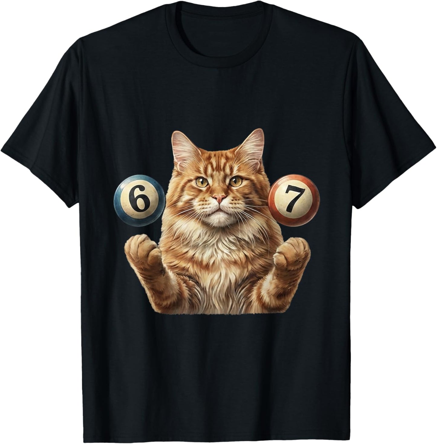 67 Meme - Six Seven Cats Funny Cat T-Shirt - T-Shirt | Black