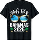 Girls Trip Bahamas 2025 Leopard Sunglasses Summer Vacation T-Shirt - T-Shirt | Black