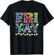 Retro Fri-Yay Friday Funny Fri Yay Teacher School Leopard T-Shirt - T-Shirt | Black