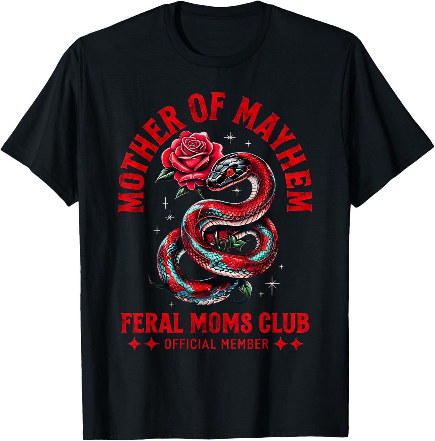 Retro Mother Of Mayhem Feral Moms Club Moms Mothers Day T-Shirt - T-Shirt | Black