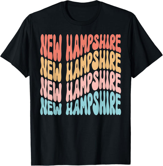 Funny Cute Retro Graphic Men Women & Kids New Hampshire T-Shirt - T-Shirt | Black