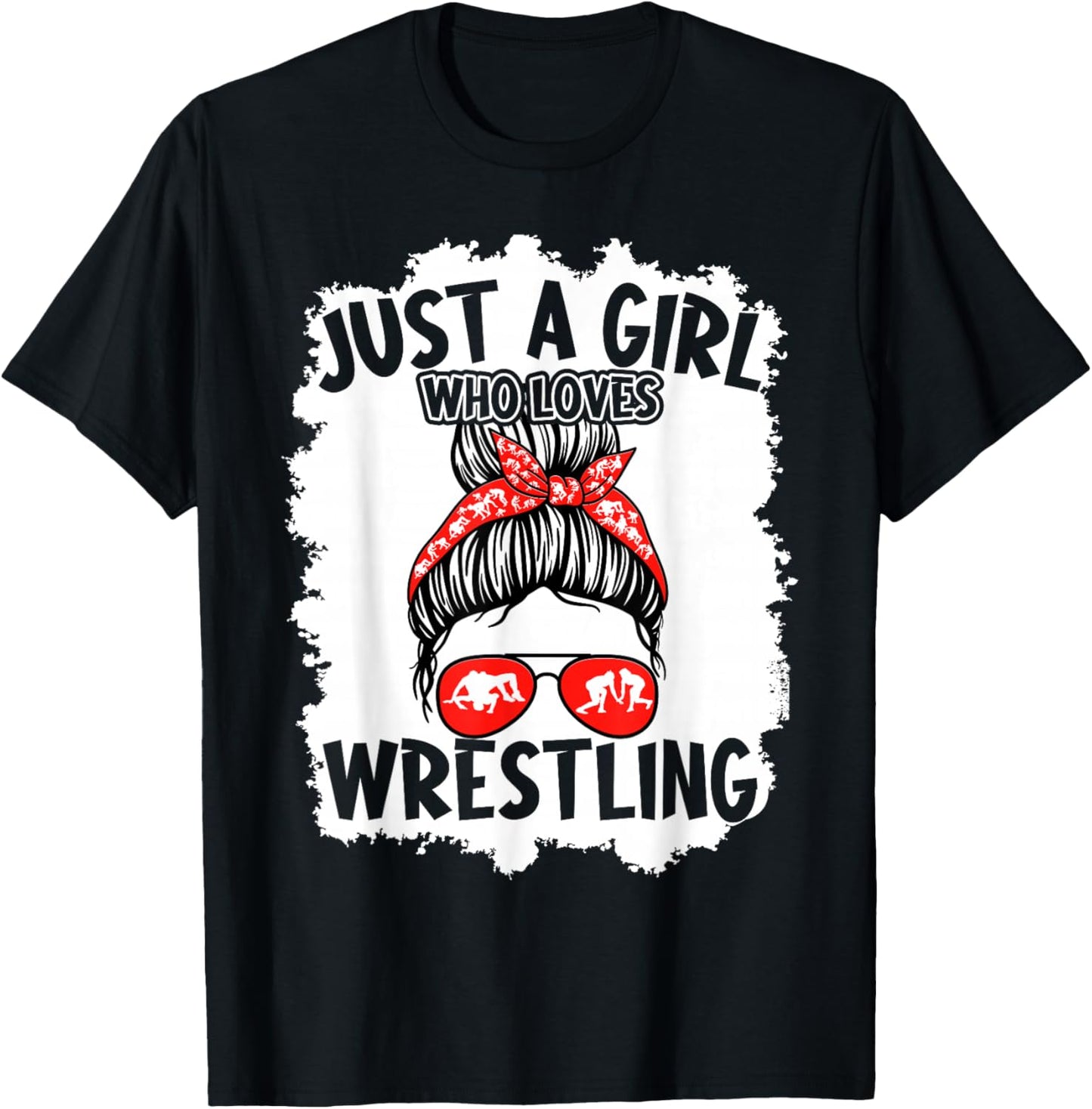 Just A Girl Who Loves Wrestling Wrestler Girls Kids T-Shirt - T-Shirt | Black