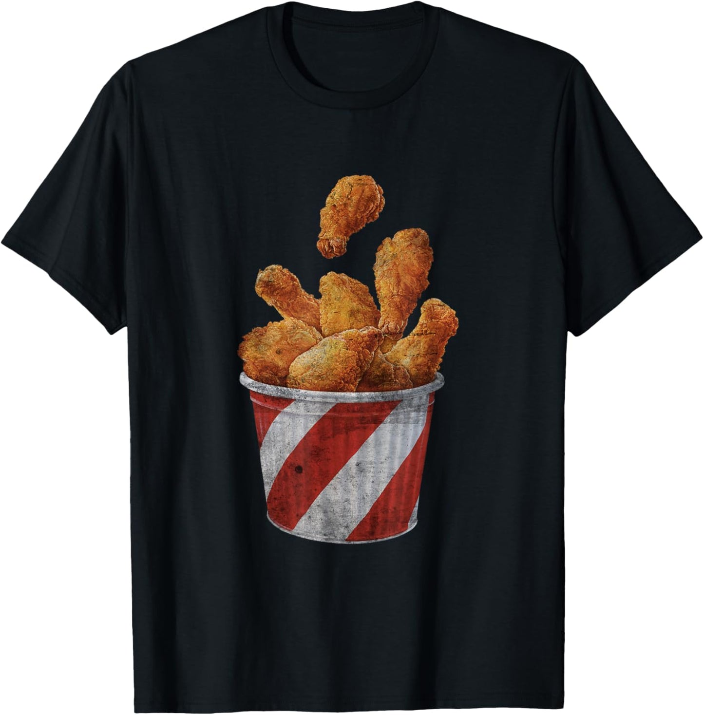 Retro National Fried Chicken Day Funny Fast Food Lover T-Shirt - T-Shirt | Black