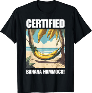 Funny Banana Hammock And Swimming Pool Bananas T-Shirt - T-Shirt | Black