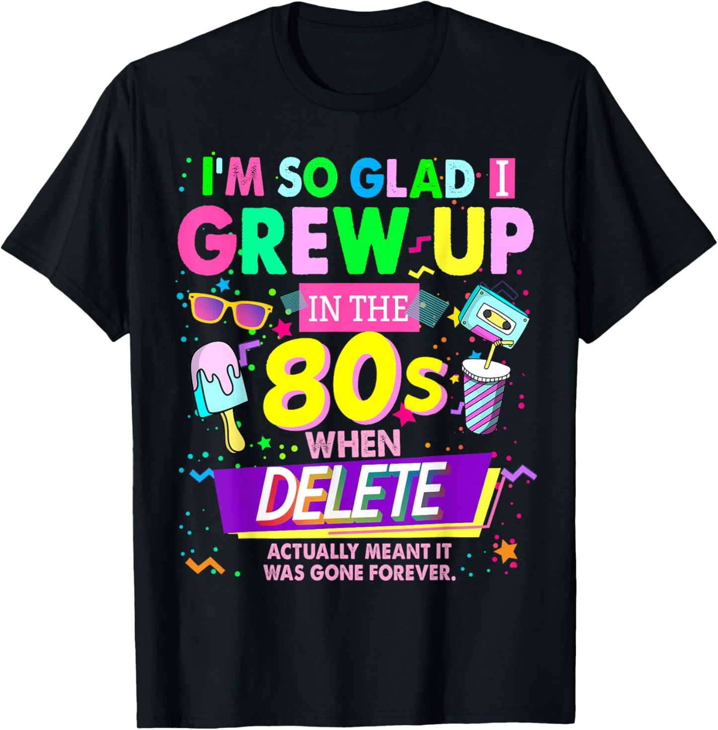 80s Outfit Idea & Nostalgic 1980s 80s Themed T-Shirt - T-Shirt | Black