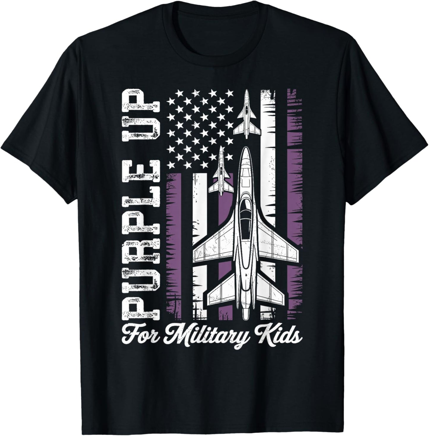 Purple Up for Military Kids Military Child Month T-Shirt - T-Shirt | Black