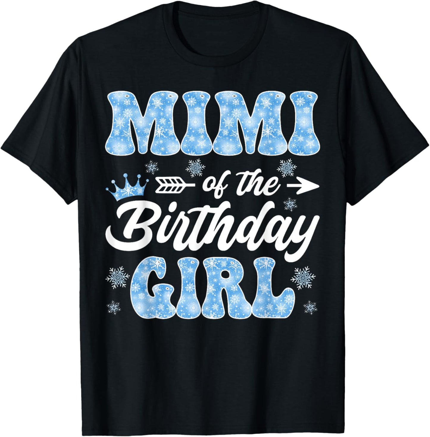 Mimi of The Birthday Girl Snowflakes Winter Christmas T-Shirt - T-Shirt | Black