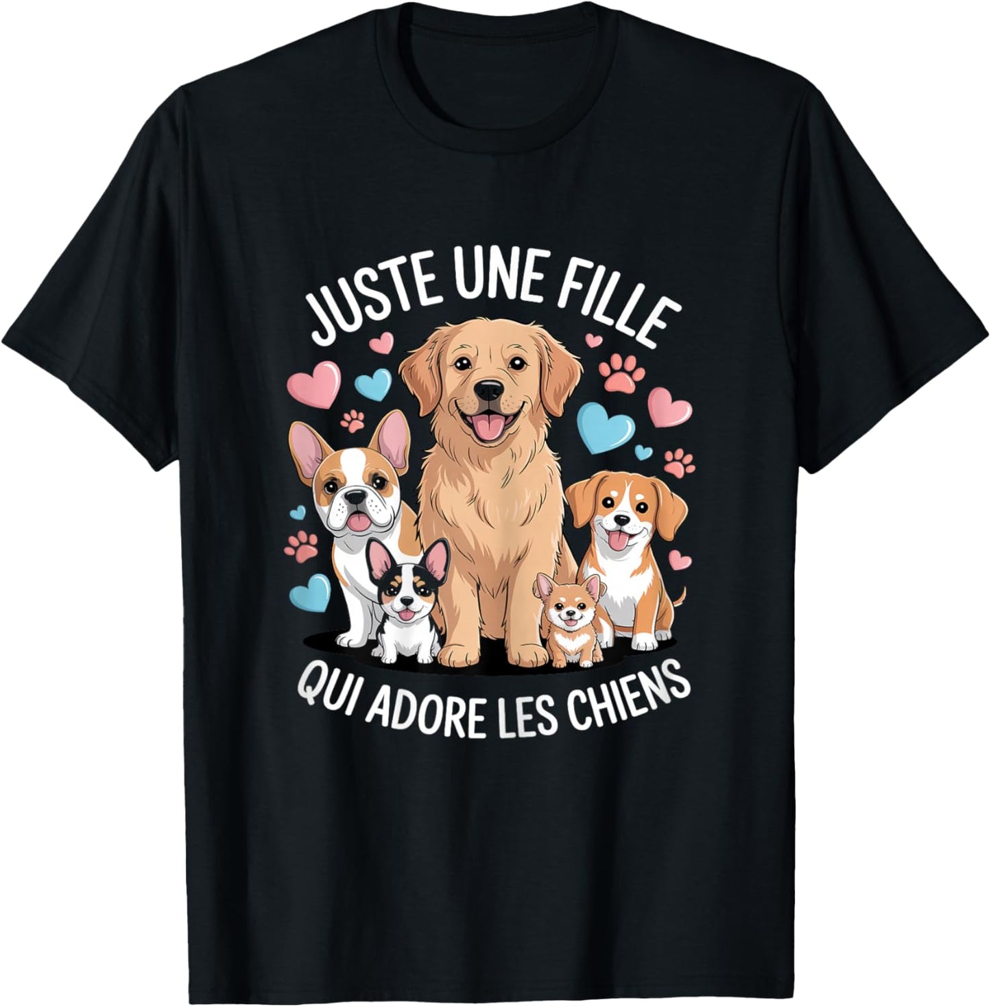 Juste Une Fille Qui Adore Les Chiens Cadeau Humour T-Shirt - T-Shirt | Black
