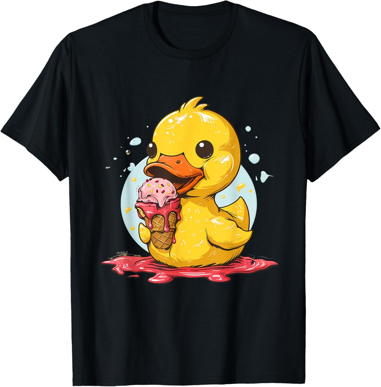 Rubber Duck Ice Cream Lover Ice Cream Party Rubber Duckie Women Kids T-Shirt - T-Shirt | Black