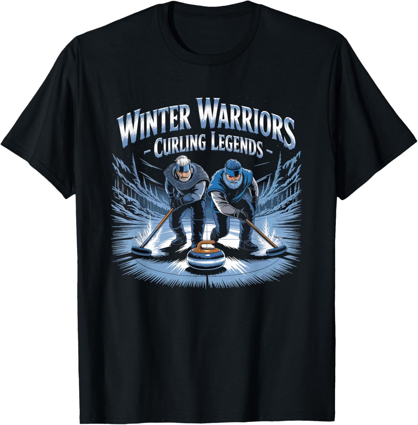 Curling Player Curling Team Warrior Curling T-Shirt - T-Shirt | Black