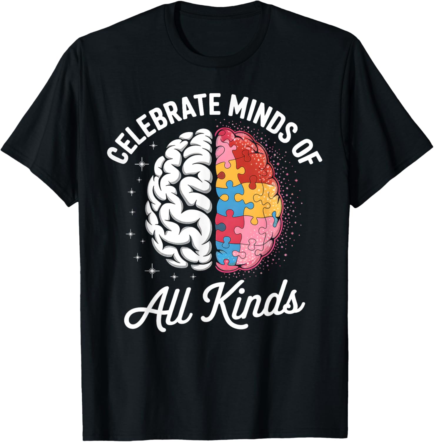 Celebrate Minds of All Kinds Autism Awareness Autistic Kids T-Shirt - T-Shirt | Black