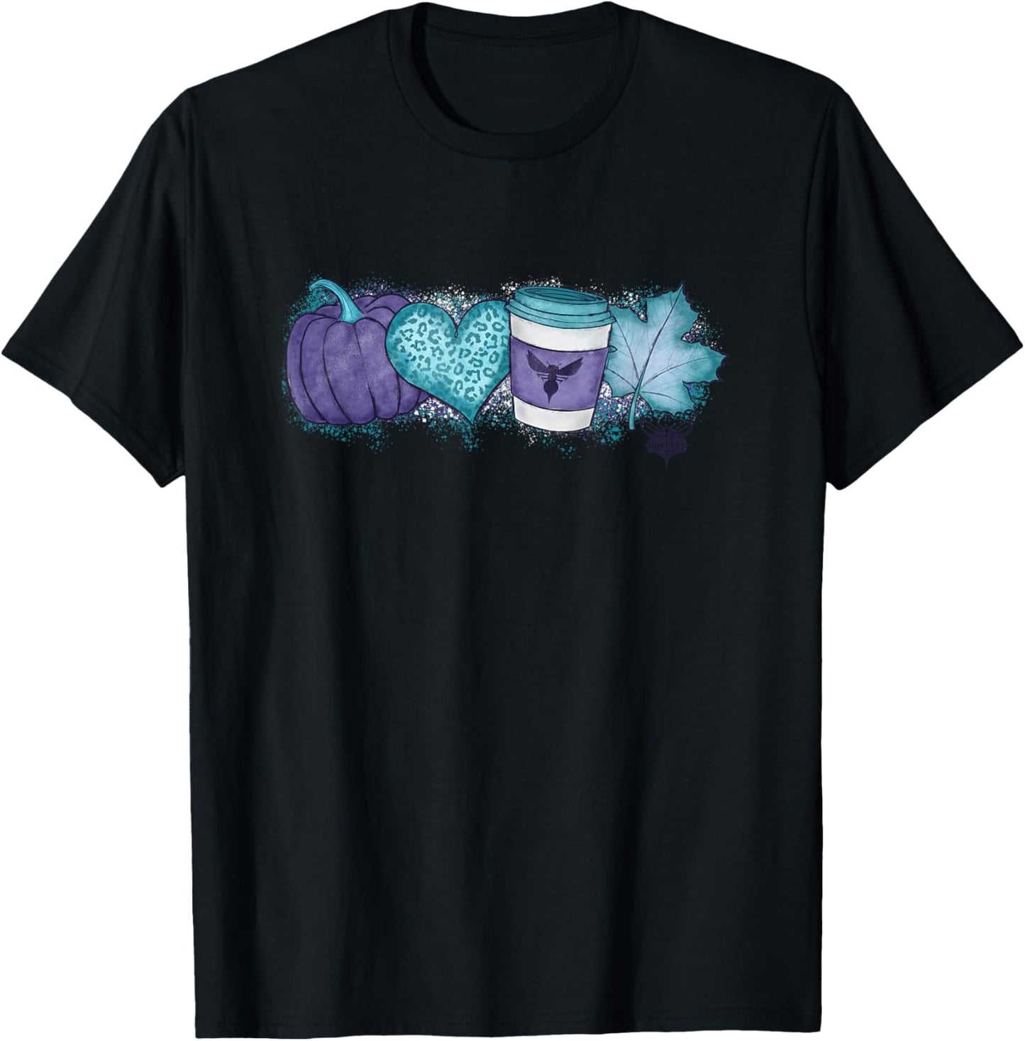 NBA Charlotte Hornets Cozy Fall Painted Banner T-Shirt - T-Shirt | Black