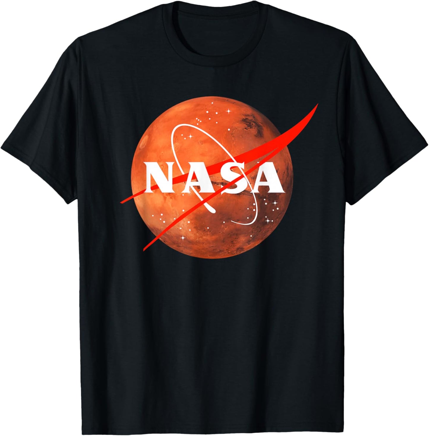 NASA Meatball Logo Vintage Retro Space Planet Mars Graphic T-Shirt - T-Shirt | Black