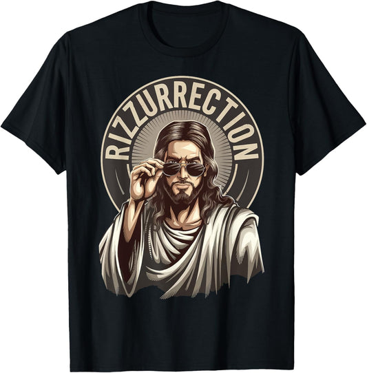 Rizzurrection Jesus Rizzen T-Shirt - T-Shirt | Black