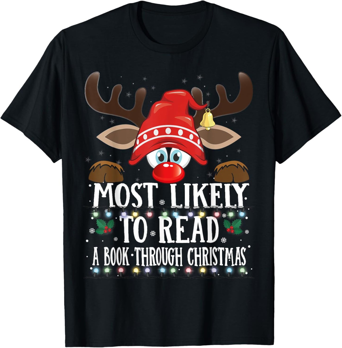 Christmas Matching Most Likely To Read A Book PJS T-Shirt - T-Shirt | Black