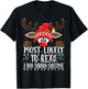 Christmas Matching Most Likely To Read A Book PJS T-Shirt - T-Shirt | Black