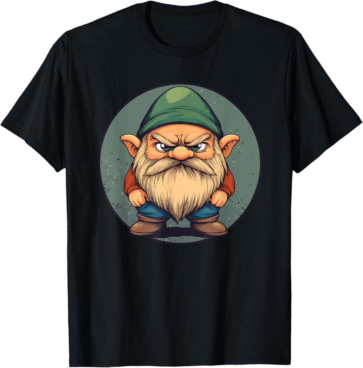 Grumpy Gnome Standing Farm T-Shirt - T-Shirt | Black