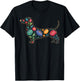 Floral Dachshund Dog Cute Flower Garden T-Shirt - T-Shirt | Black