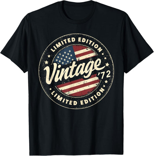 Vintage 53rd birthday men Born 1972 53 years old Bday T-Shirt - T-Shirt | Black