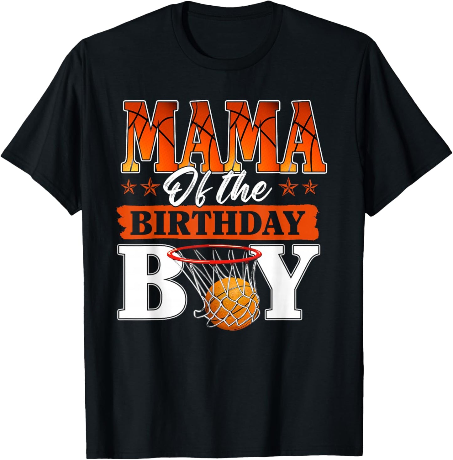 Basketball Mama of The Birthday Boy Family Matching T-Shirt - T-Shirt | Black