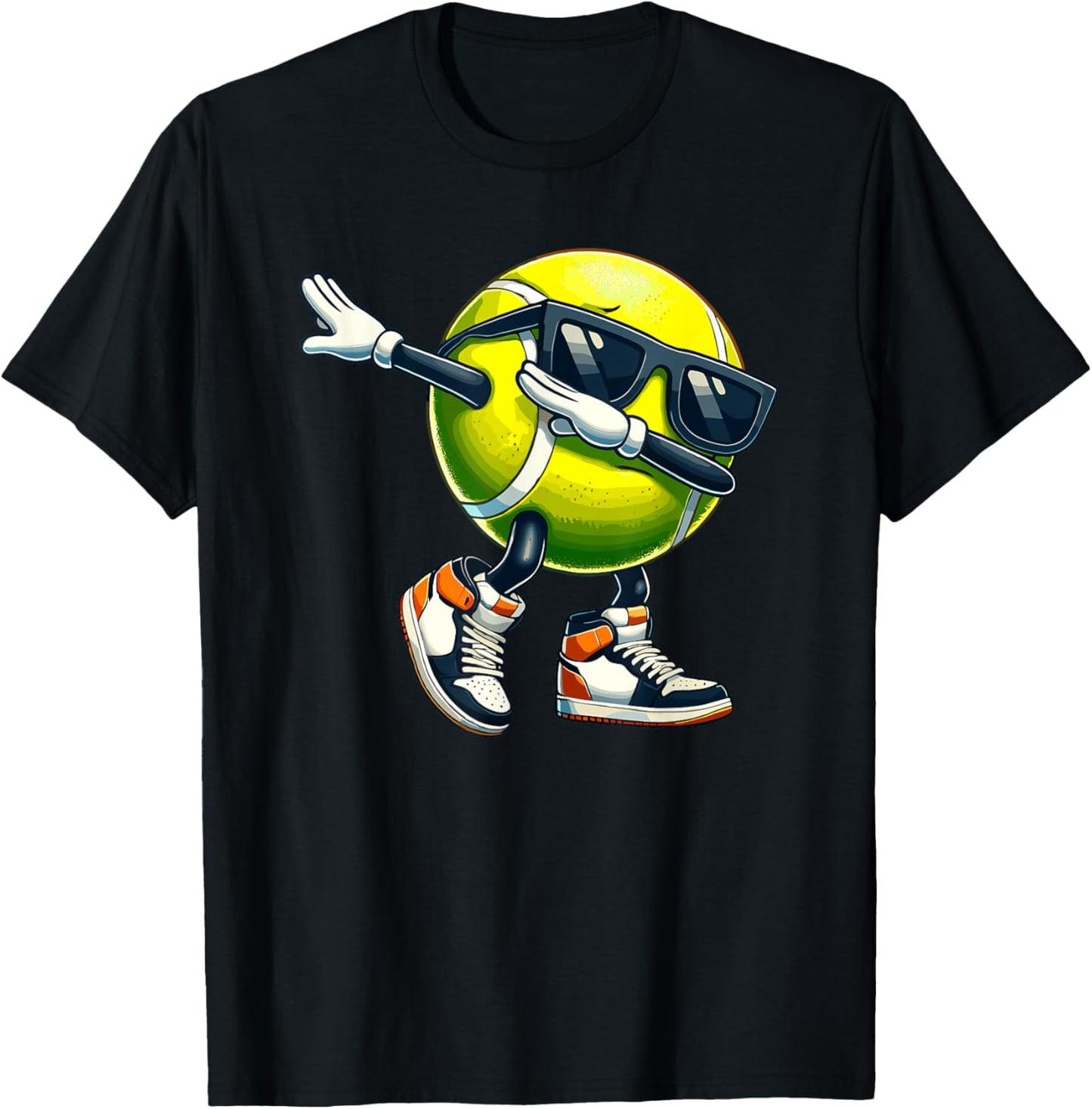 Dabbing Tennis Ball With Sunglasses Funny Sports Player T-Shirt - T-Shirt | Black