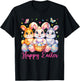 Happy Easter 2026 Cute Bunny Rabbit Easter Day Women Girls T-Shirt - T-Shirt | Black