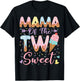 Mama of The Two Sweet 2nd Birthday Girl Ice Cream T-Shirt - T-Shirt | Black