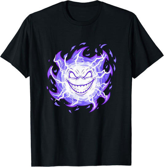 Electric Evil Smiling Spirit Halloween Horror T-Shirt - T-Shirt | Black