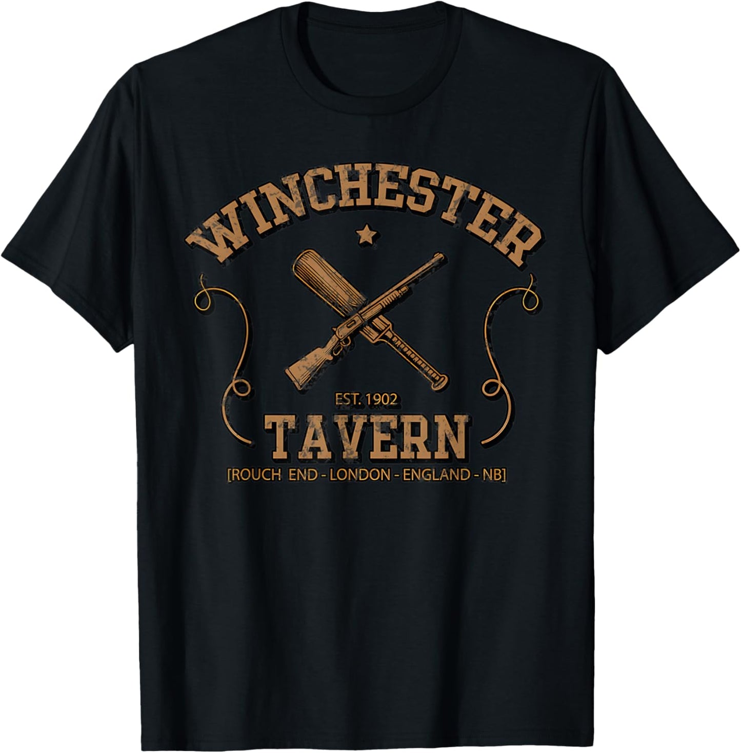 The Dead Winchester Shaun Of Zombie Movie Tavern T-Shirt - T-Shirt | Black