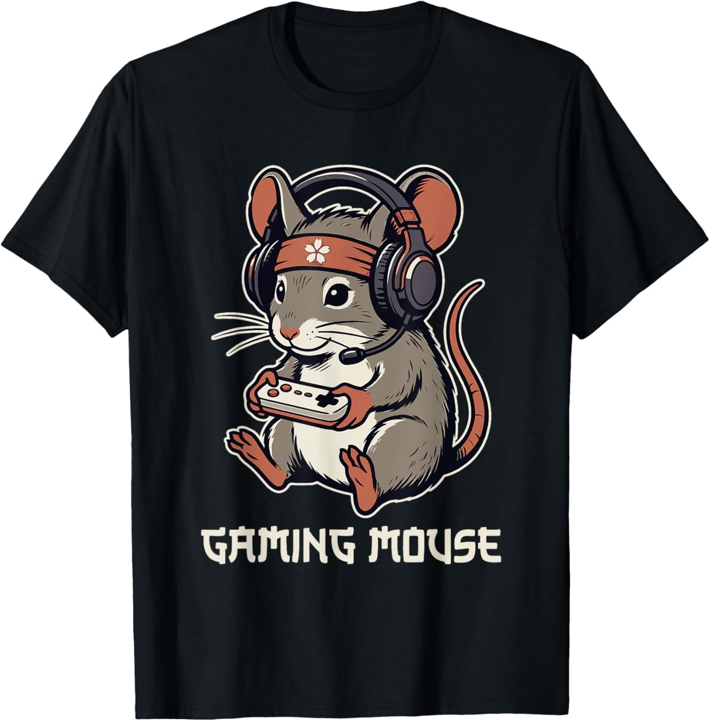 Gaming Mouse Kawaii Funny Literal Retro Video Gamer Pun T-Shirt - T-Shirt | Black