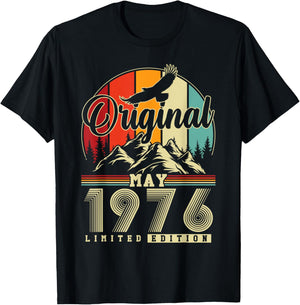 Original Mai 1976 Vintage Cadeau d'anniversaire 50 Ans T-Shirt - T-Shirt | Black