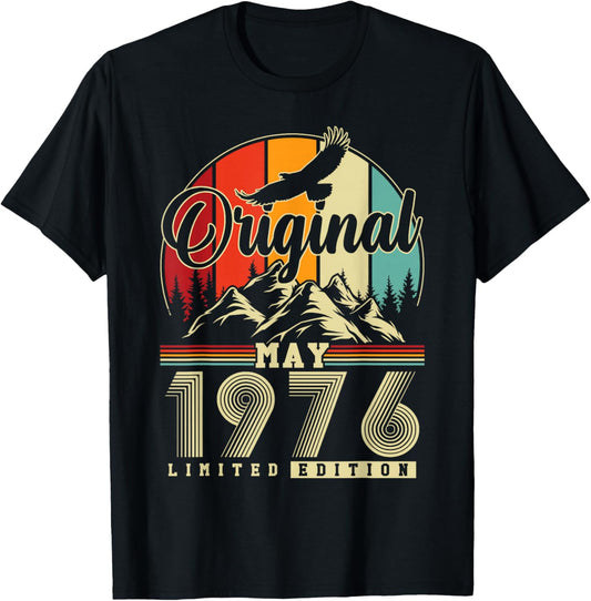 Original Mai 1976 Vintage Cadeau d'anniversaire 50 Ans T-Shirt - T-Shirt | Black