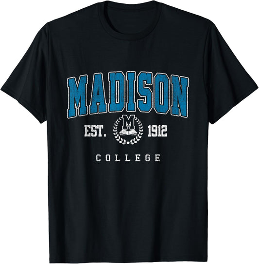 Madison Tech – Vintage University Arch & Women T-Shirt - T-Shirt | Black
