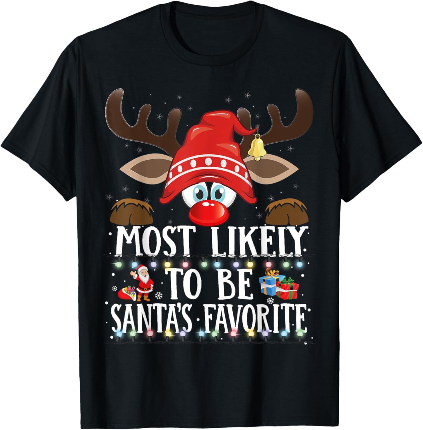 Christmas Matching Most Likely To Be Santa’s Favorite PJS T-Shirt - T-Shirt | Black