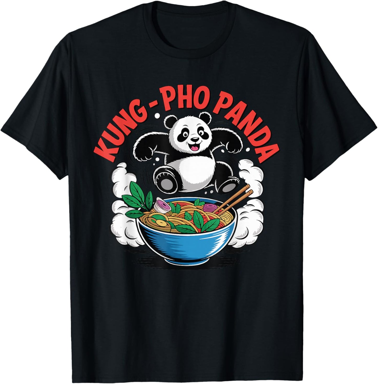 Pholicious Panda Vietnamese Pho Lover Design Kung Fu T-Shirt - T-Shirt | Black