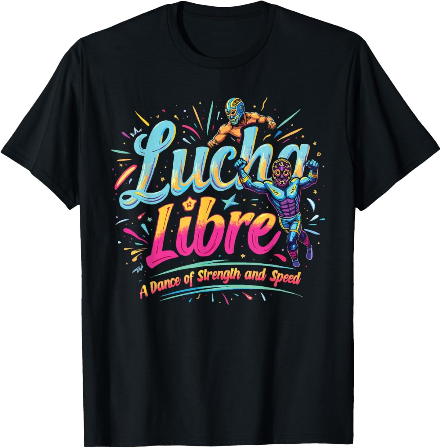 Lucha Libre Mask Luchador Wrestler Mexican Wrestling T-Shirt - T-Shirt | Black