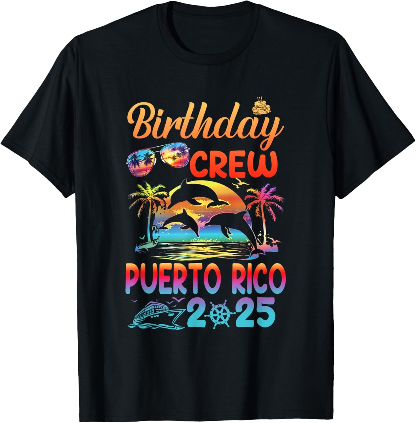 Puerto Rico Birthday Trip Summer Vacation 2025 Matching Group -Adults - Black, Small T-Shirt - T-Shirt | Black