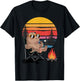 Funny Camping Capybara Graphic Cute Retro Capybara Campfire T-Shirt - T-Shirt | Black