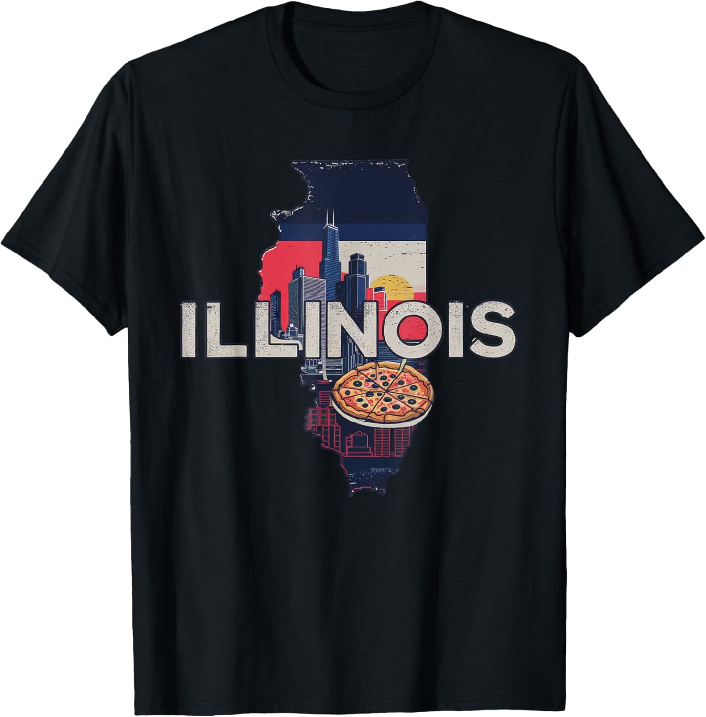 Illinois State of Illinois Retro Illinois T-Shirt - T-Shirt | Black