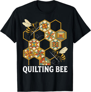 Funny Quilting Bee Quilt Lover Sewing Hobby Quilter T-Shirt - T-Shirt | Black