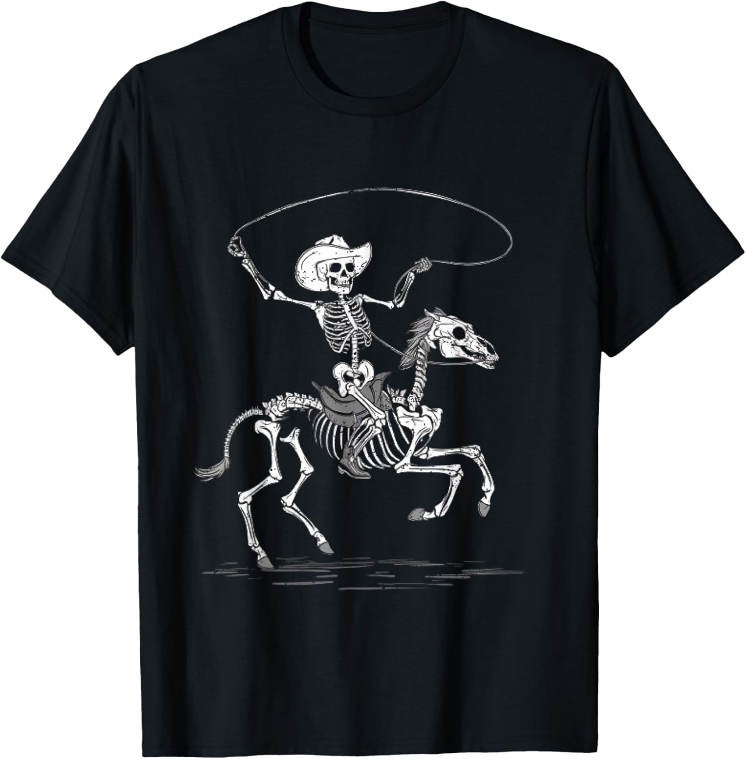 Halloween Cowboy Horse Skeleton Costume T-Shirt - T-Shirt | Black
