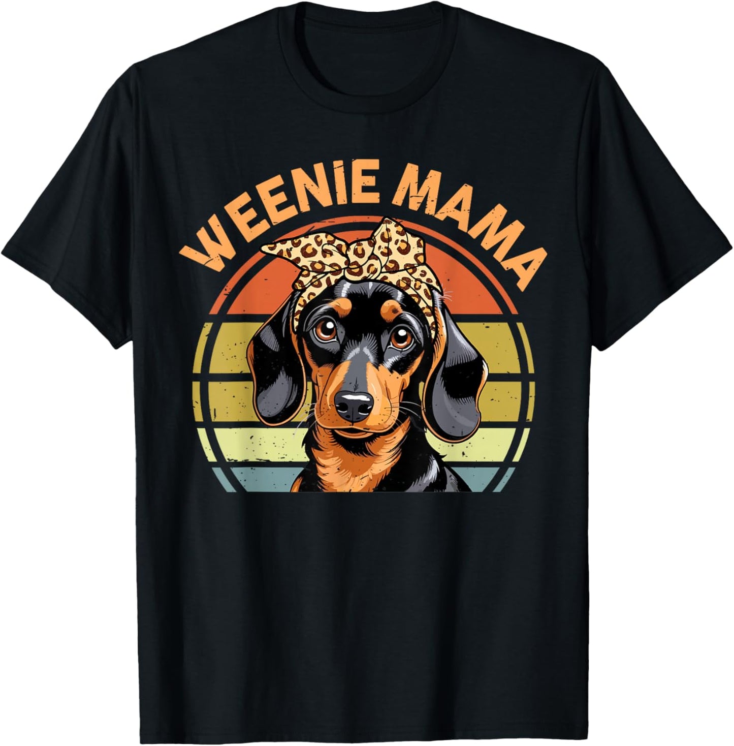 Women Weenie Mama Wiener Dog Mom Gift Funny Dachshund T-Shirt - T-Shirt | Black