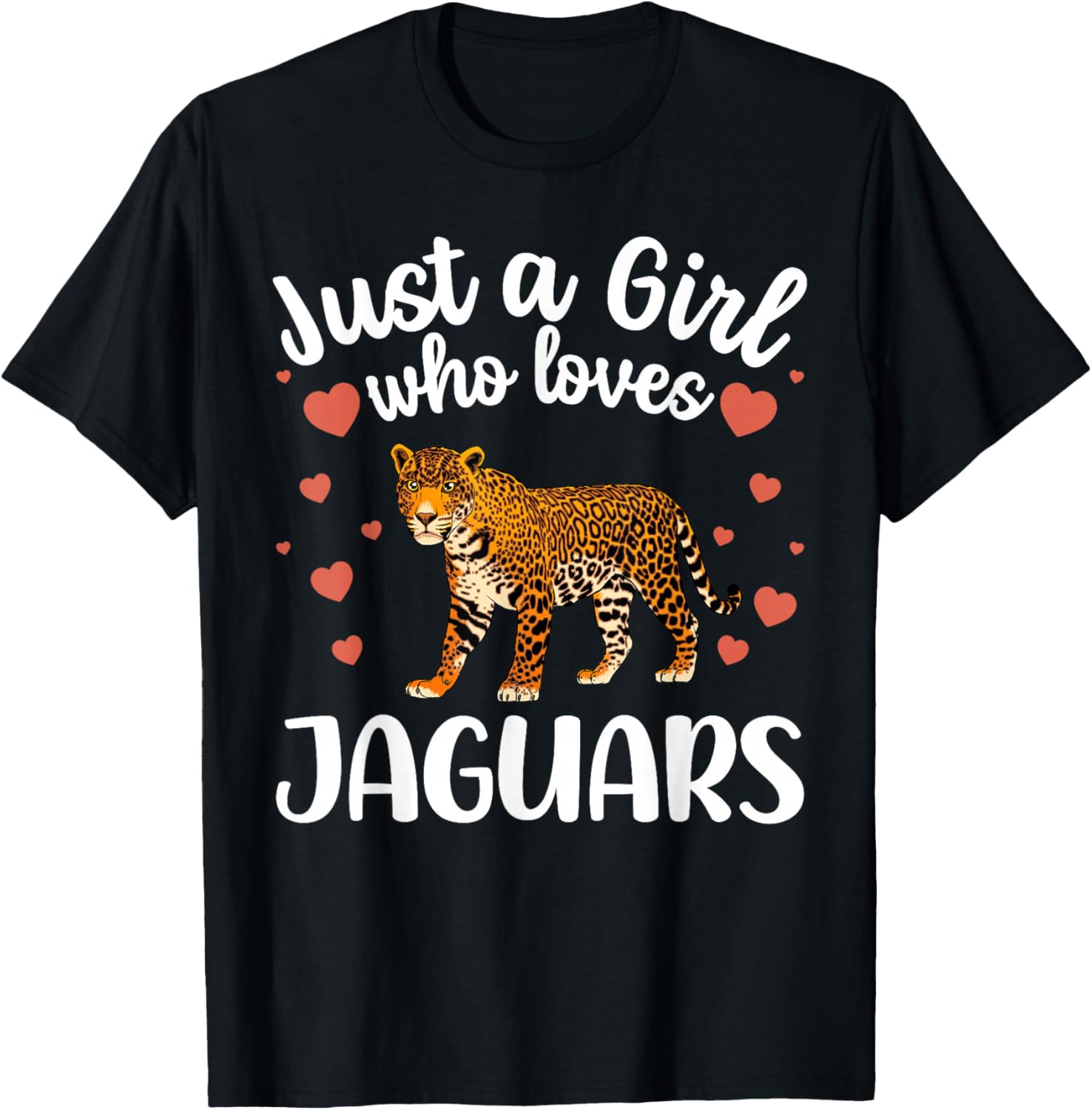 Funny Jaguar Art for Girls Women Kids Large Cat Jaguar Lover T-Shirt - T-Shirt | Black