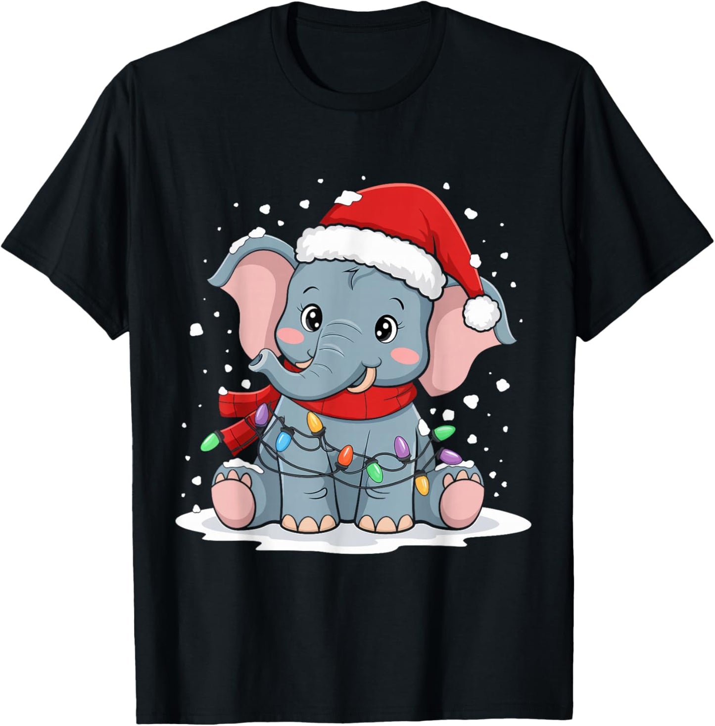 Christmas Elephant T-Shirt - T-Shirt | Black