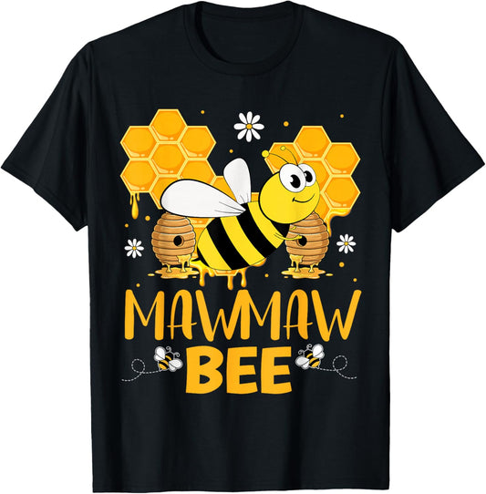 Mawmaw Bee Cute Beekeeping Birthday Party Matching Family T-Shirt - T-Shirt | Black