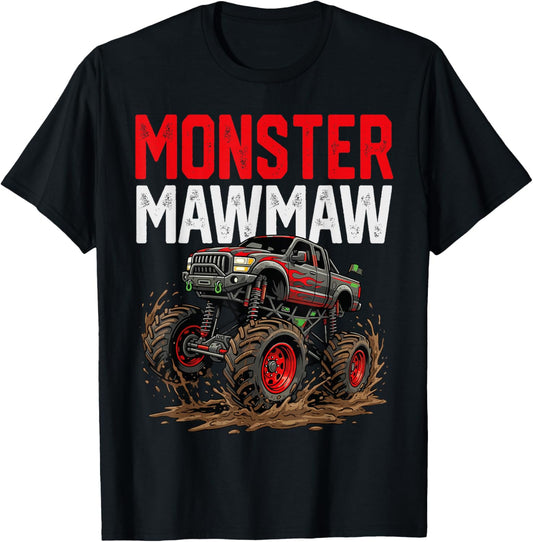 Monster Mawmaw Monster Truck Mothers Day Family Matching T-Shirt - T-Shirt | Black