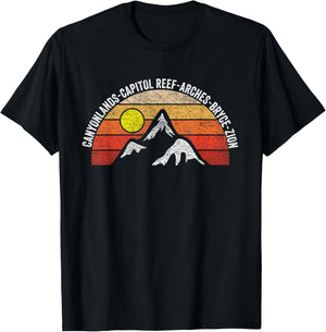 Vintage Utah Souvenir Big 5 Utah Mighty Five National Park T-Shirt - T-Shirt | Black