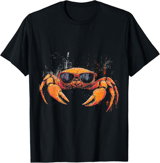 Crab Animal Graphic Sunglasses Illustration Crab T-Shirt - T-Shirt | Black